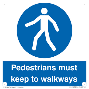 Pedestrians must keep to walkways